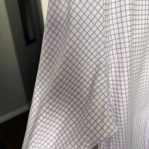 Charles Tyrwhitt Non-Iron Dress Shirt – Purple Grid Check – Classic Fit - Picture 3 of 3